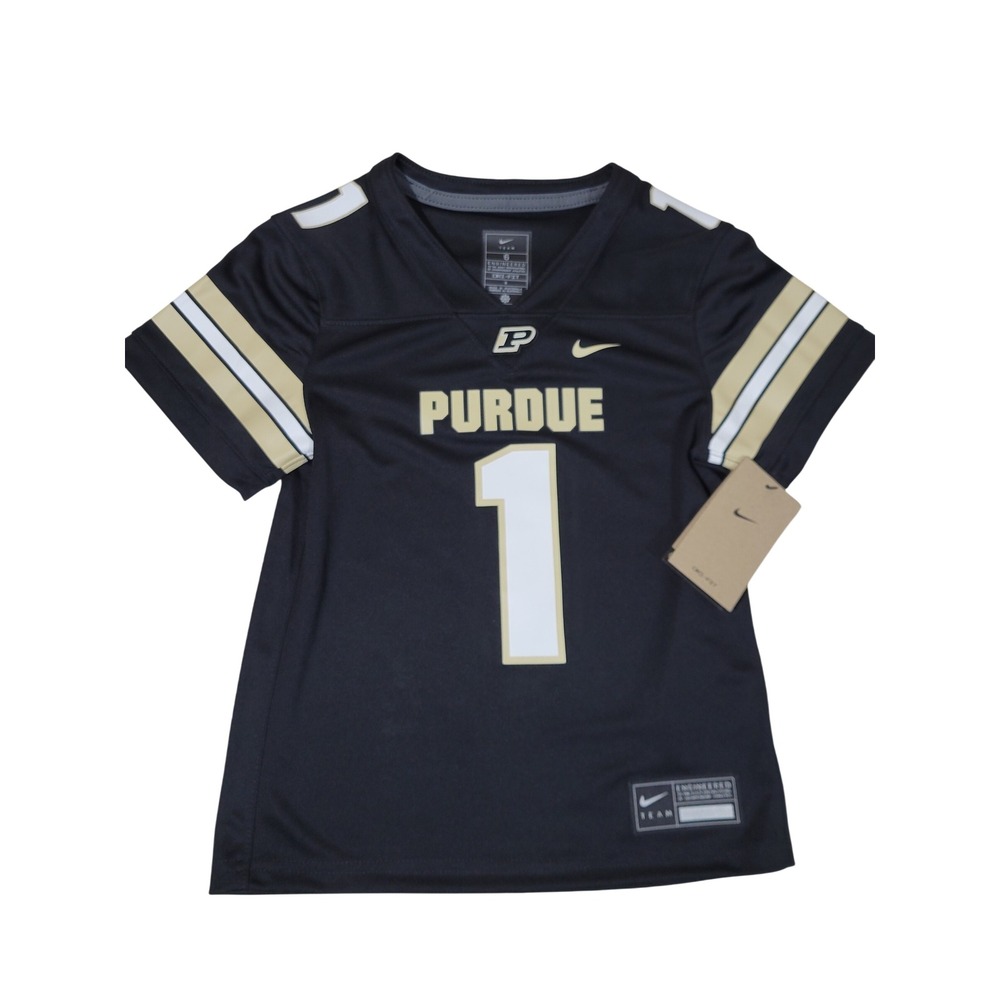 Nike Purdue Boilermaker Football Jersey Kid Toddler Size 6 Black #1 Dri-FIT NCAA
